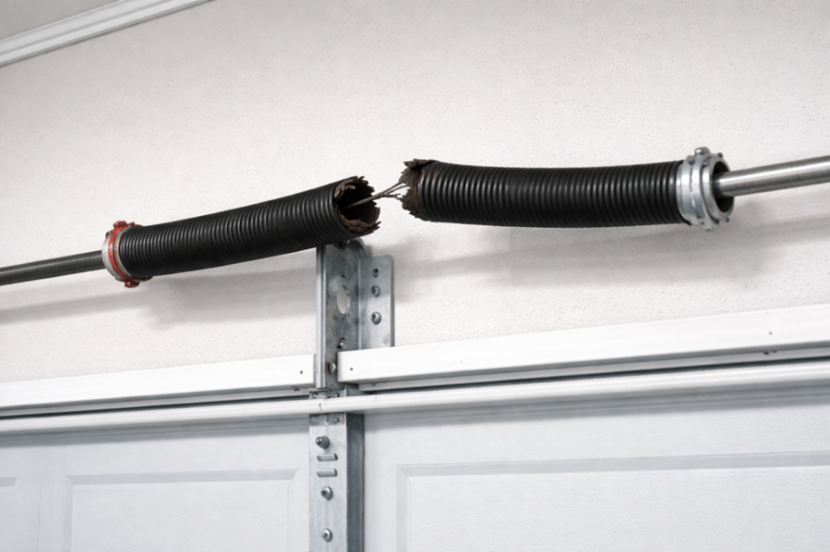 Broken garage door spring repair by HaulkSterling